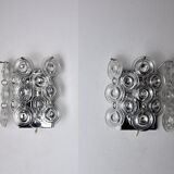 Pair of oscar torlasco wall lamps, murano glass, italy, 1970