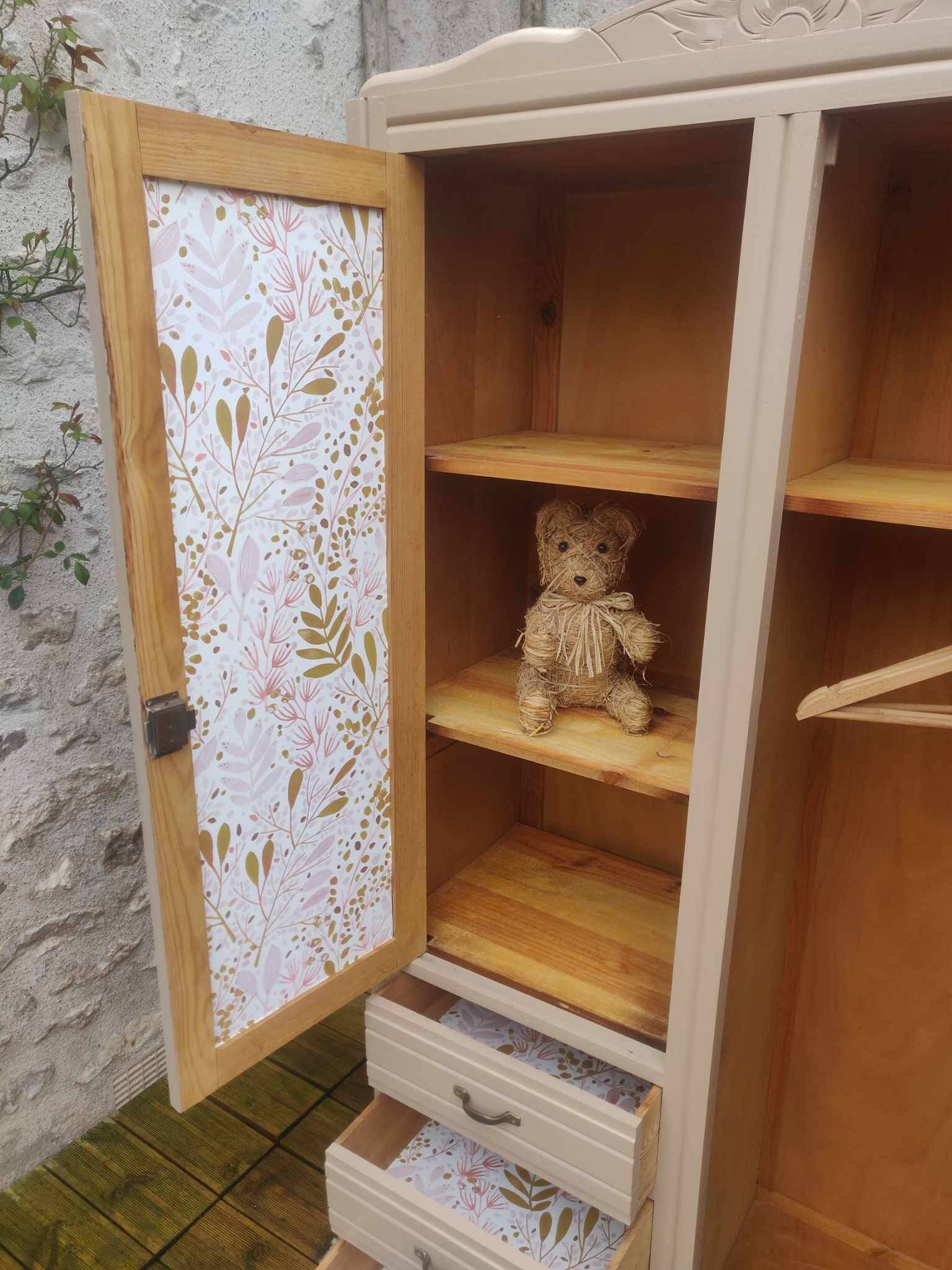 Beige art deco wardrobe