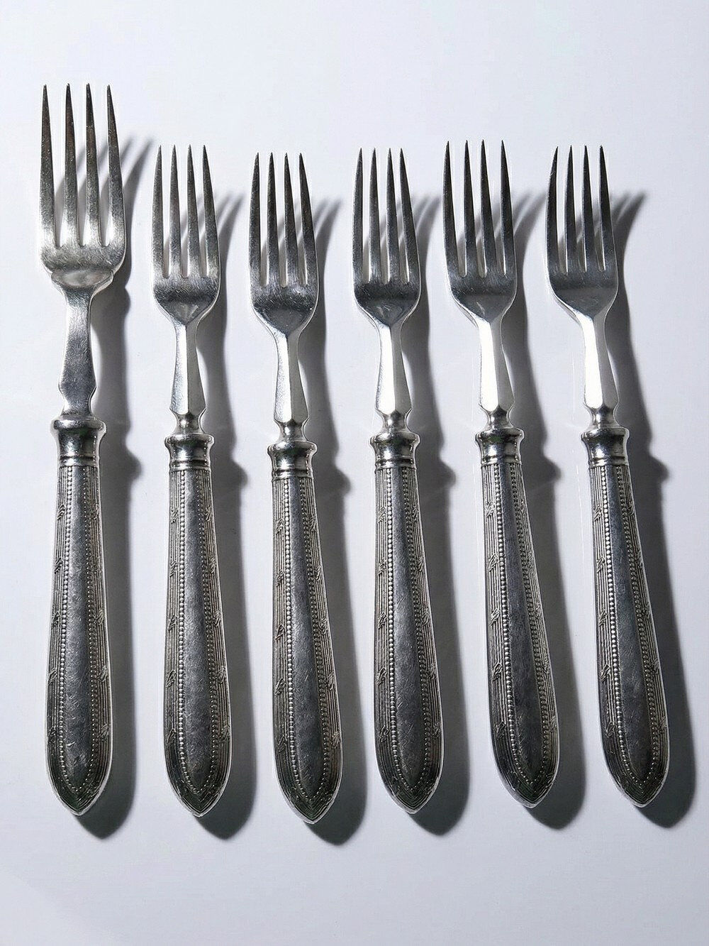 Dessert or entremets forks Mappin & Webb antique silver-plated