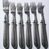 Dessert or entremets forks Mappin & Webb antique silver-plated