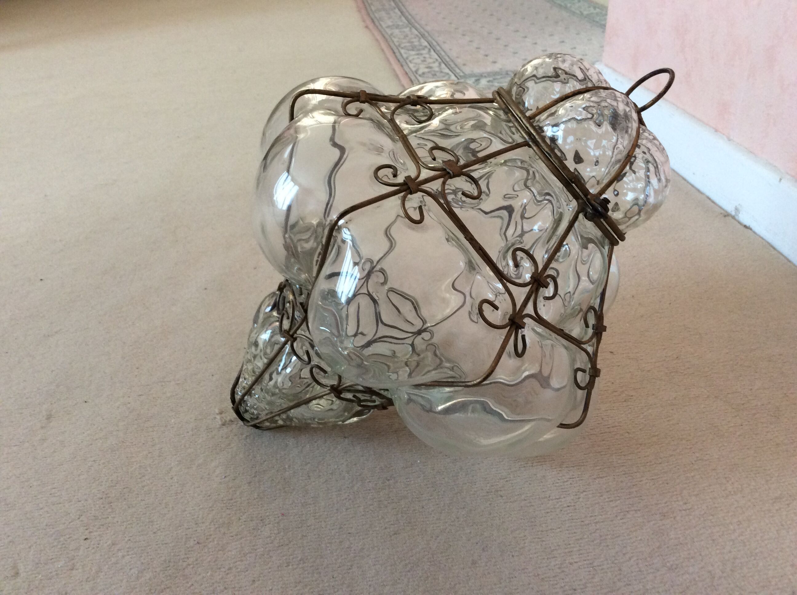 Antique blown glass chandelier