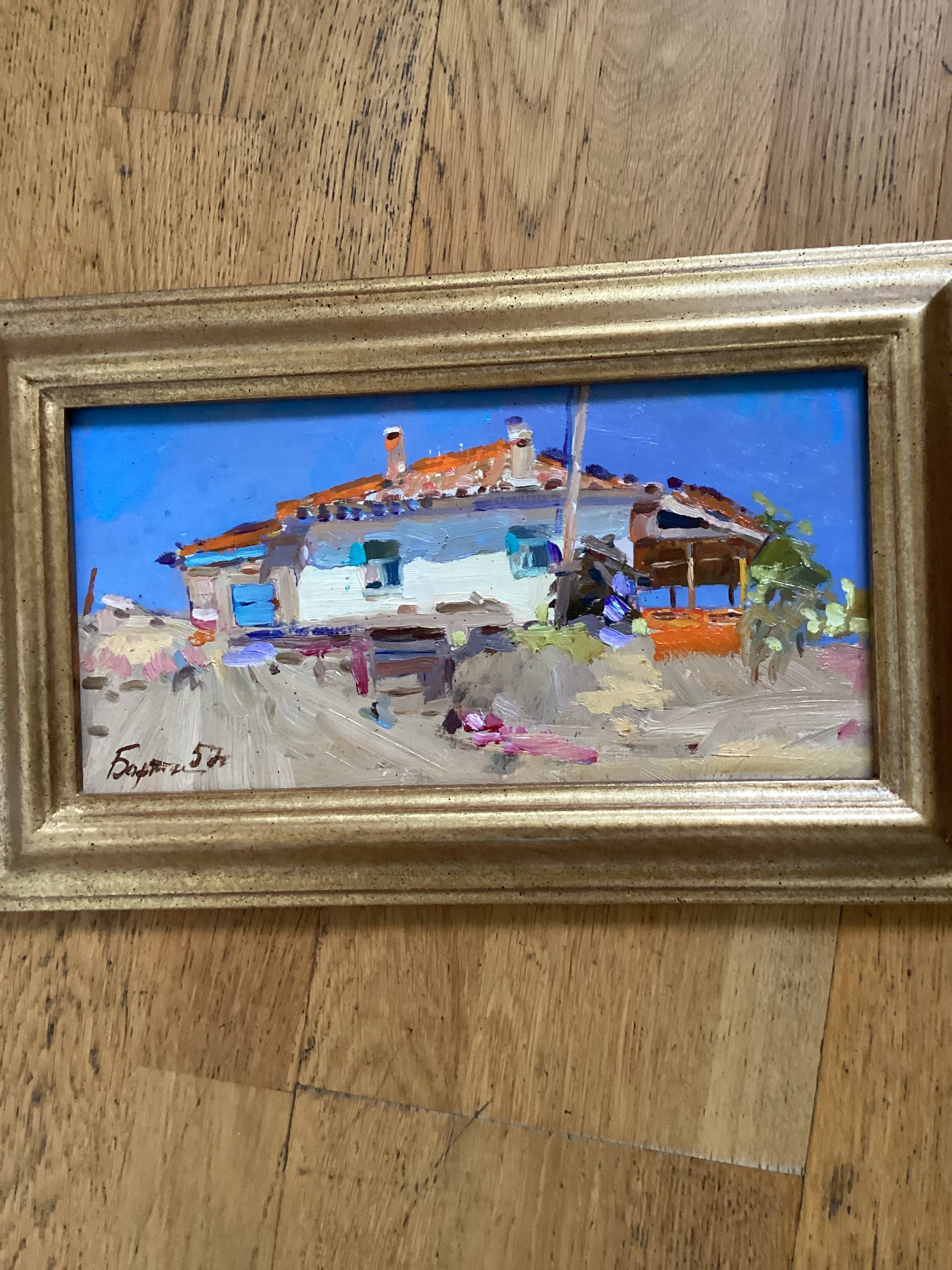 Oil painting on cardboard, dimensions: height -26 cm - width -42 cm -