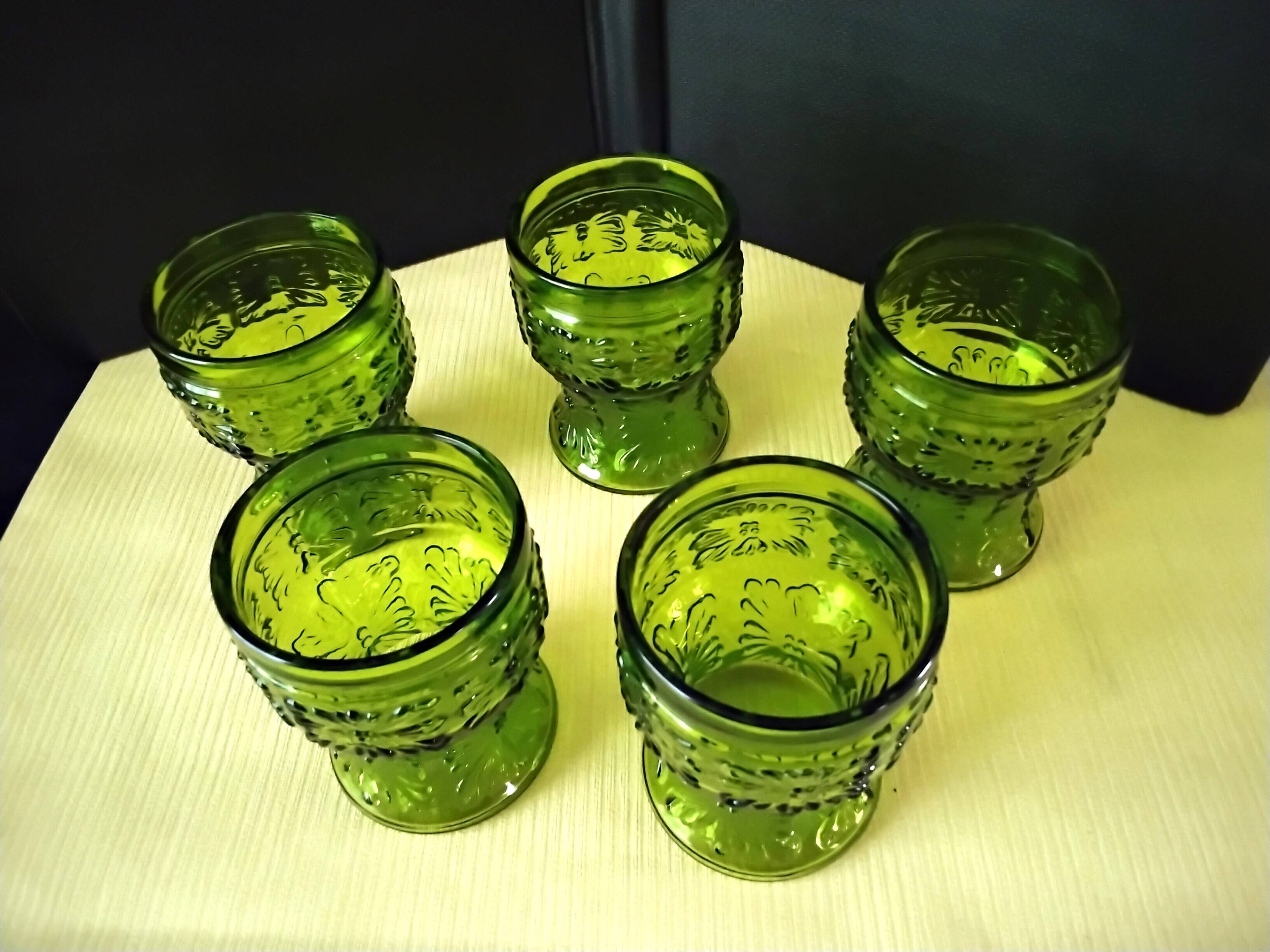6 vintage goblets Verres Italian manufacture 1970s