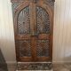 Antique fabric wardrobe from Rajasthan - solid teak