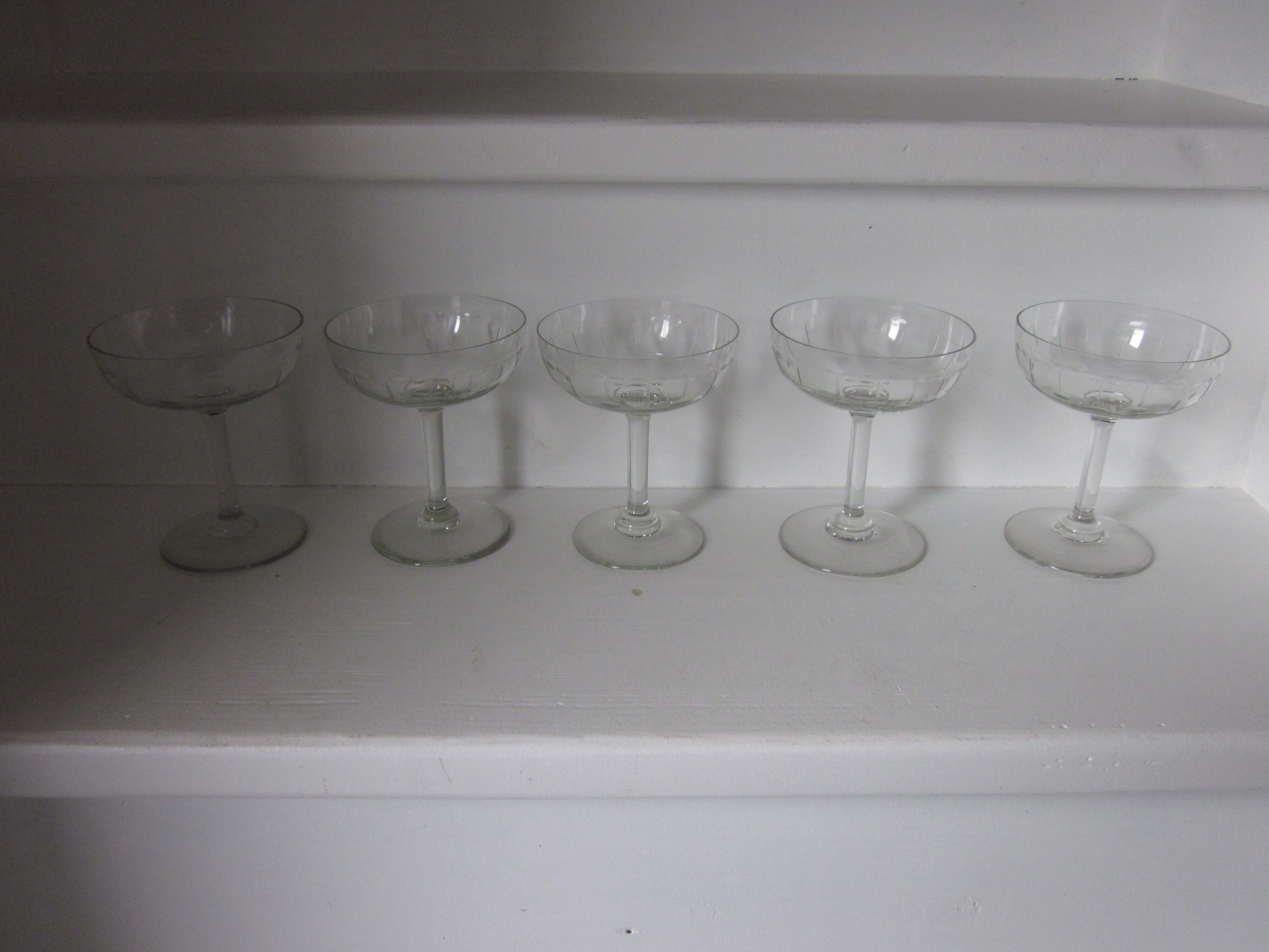 5 antique champagne cups