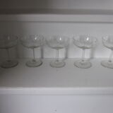 5 antique champagne cups