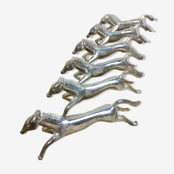 6 metal knife holder in horse shape