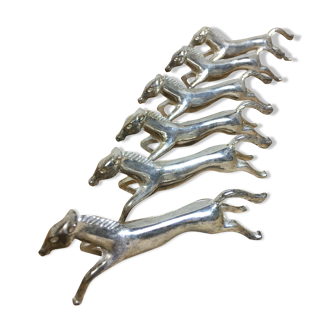6 metal knife holder in horse shape