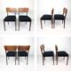 Lot de 2 chaises vintage Mid-Century en bois design danois assise noire sty