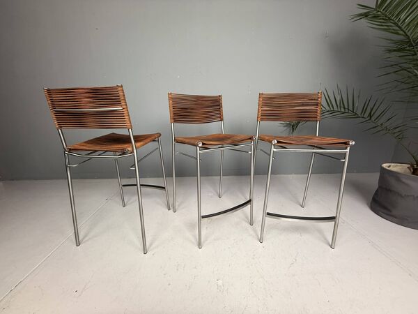 Tito Agnoli - Ensemble de trois tabourets de bar ''Miss B'', Italie, 1997