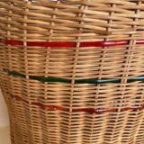High basket with woven straws