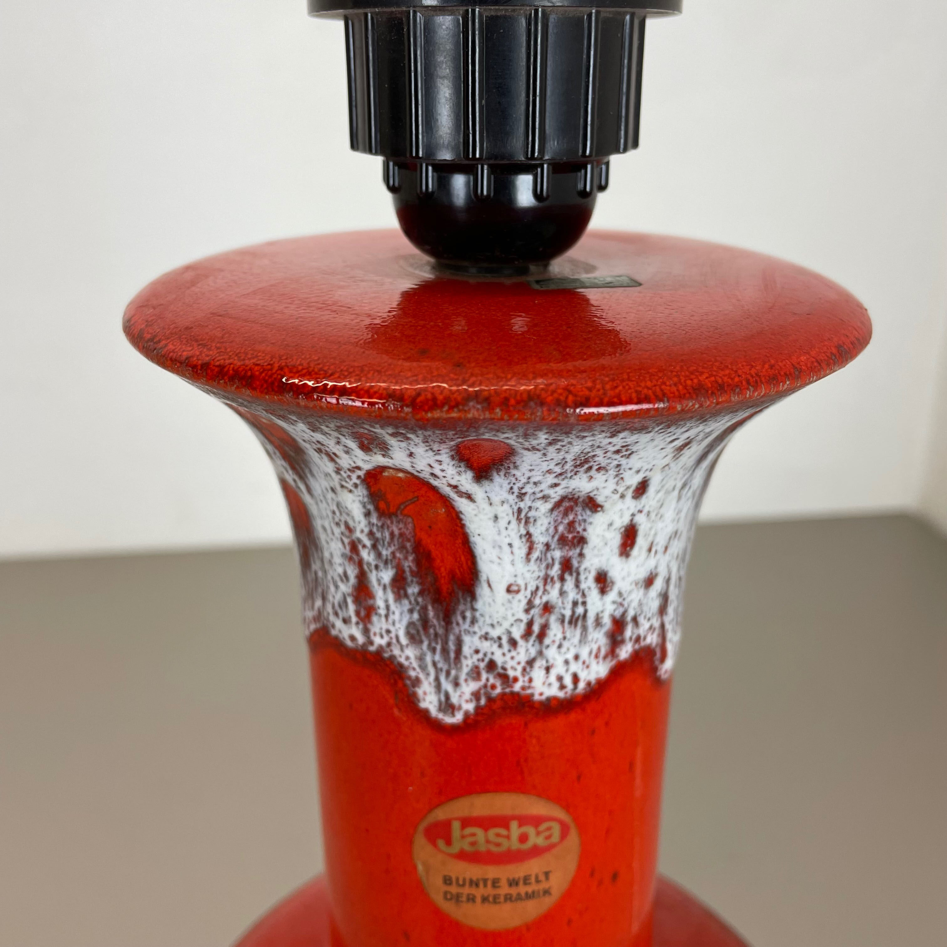 Super Colorful Fat Lava Pottery Table Light Base by Jasba Ceramics Germany 1970s