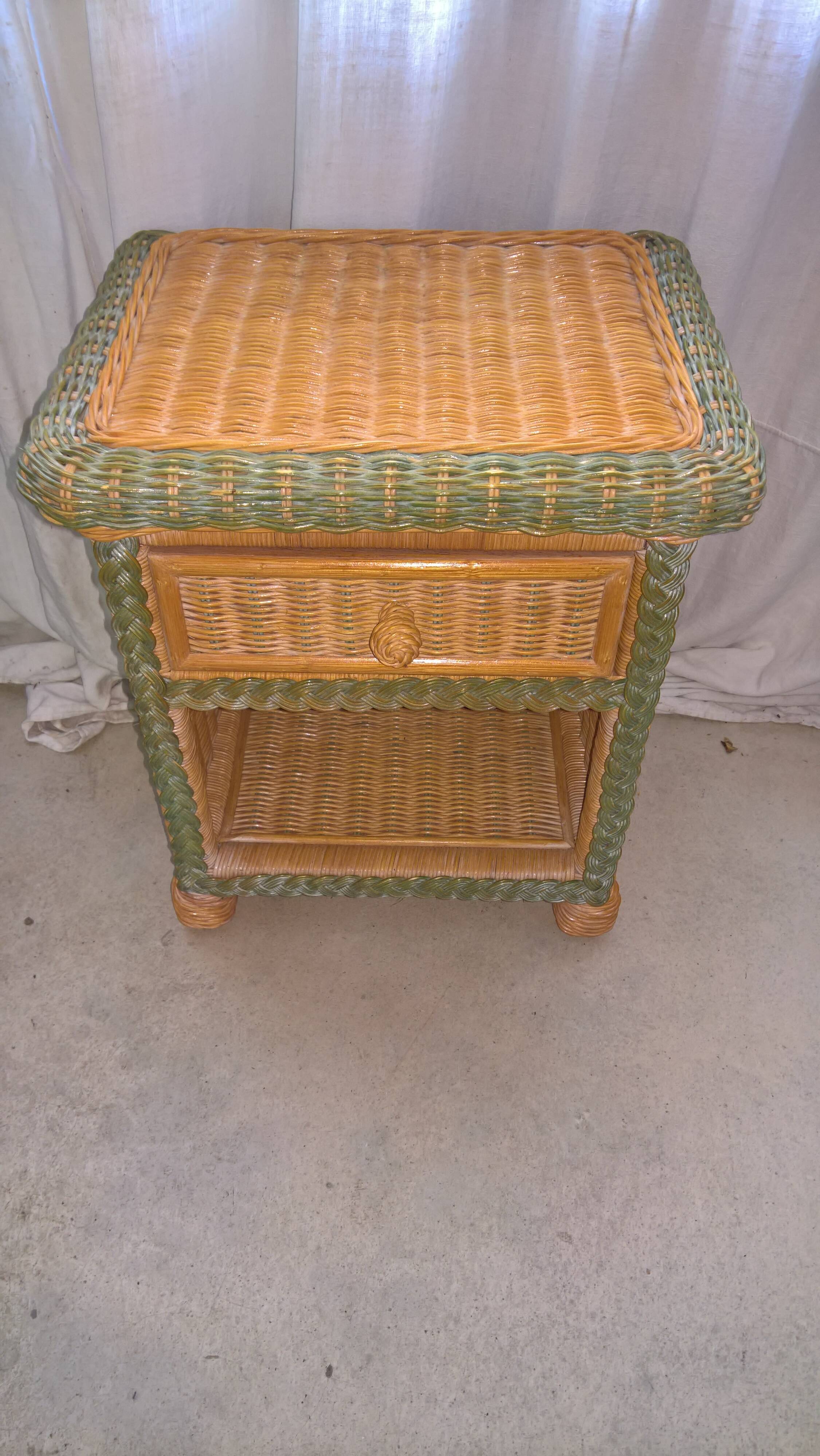 Rattan bedside table