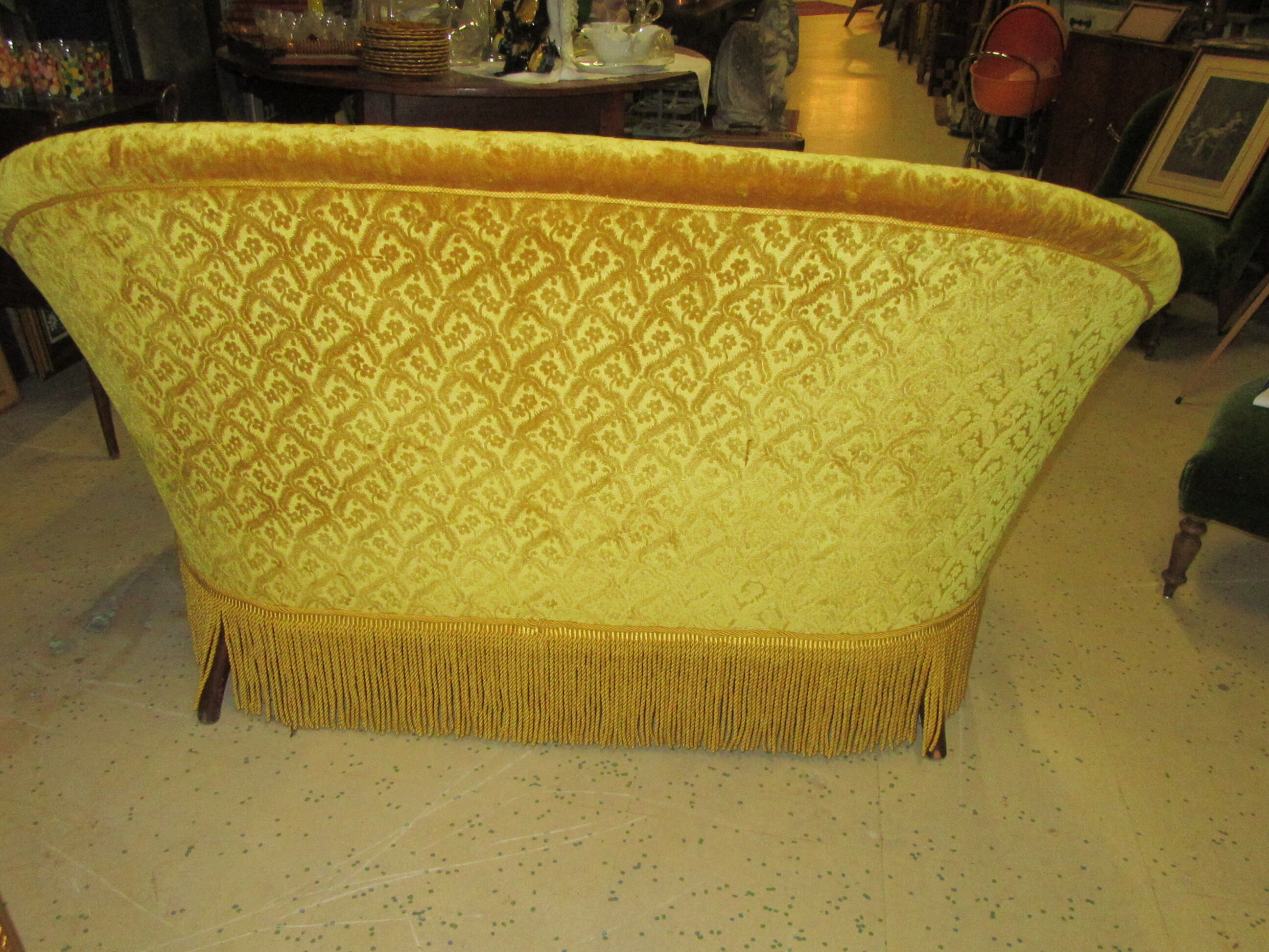 Toad yellow velvet sofa