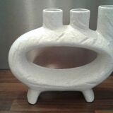 Large Ceramic Ring vase 3 collars Japan XXth