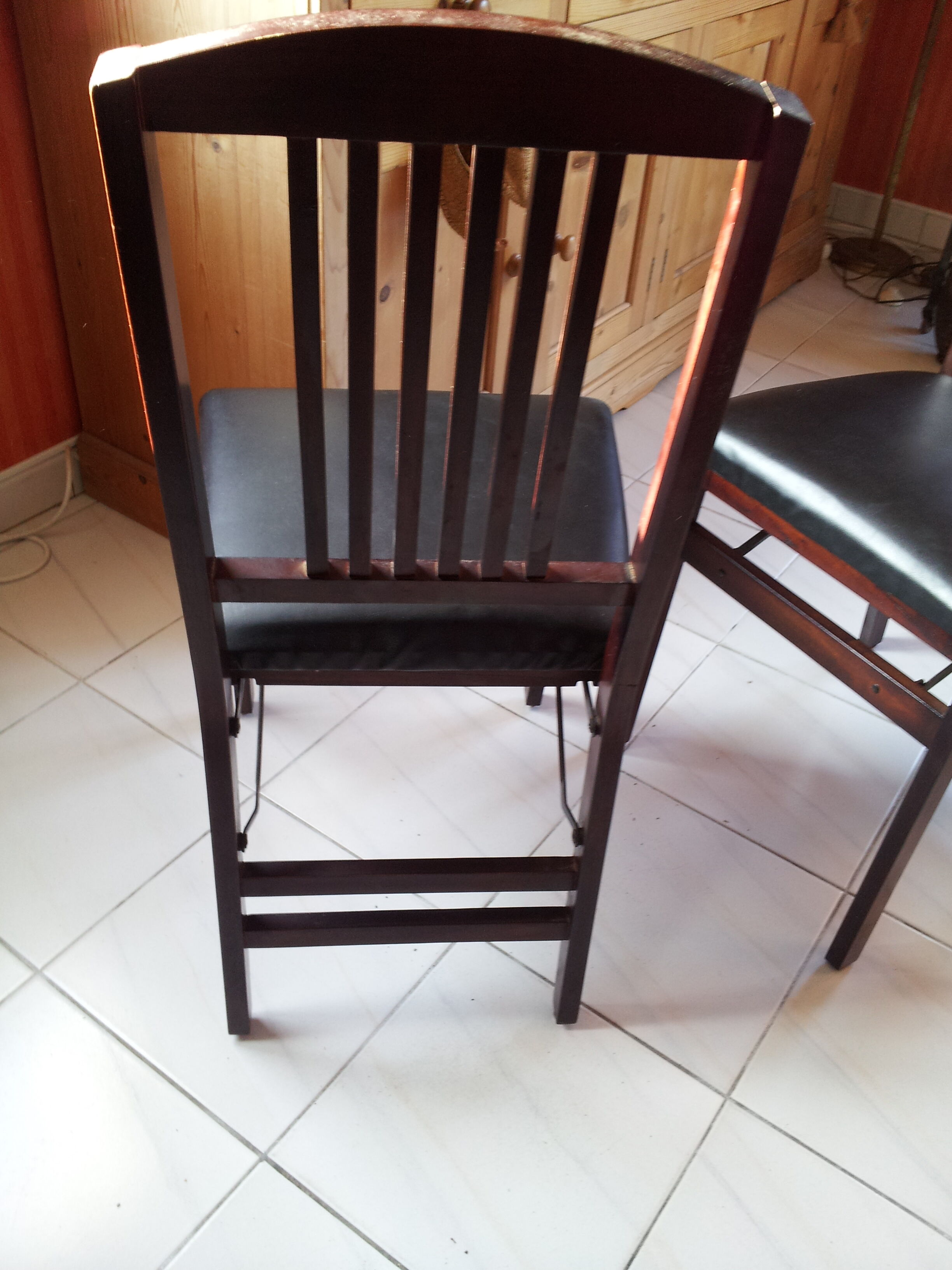 Series of three chairs folding vintage