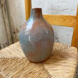 Vase terre émaillée signé