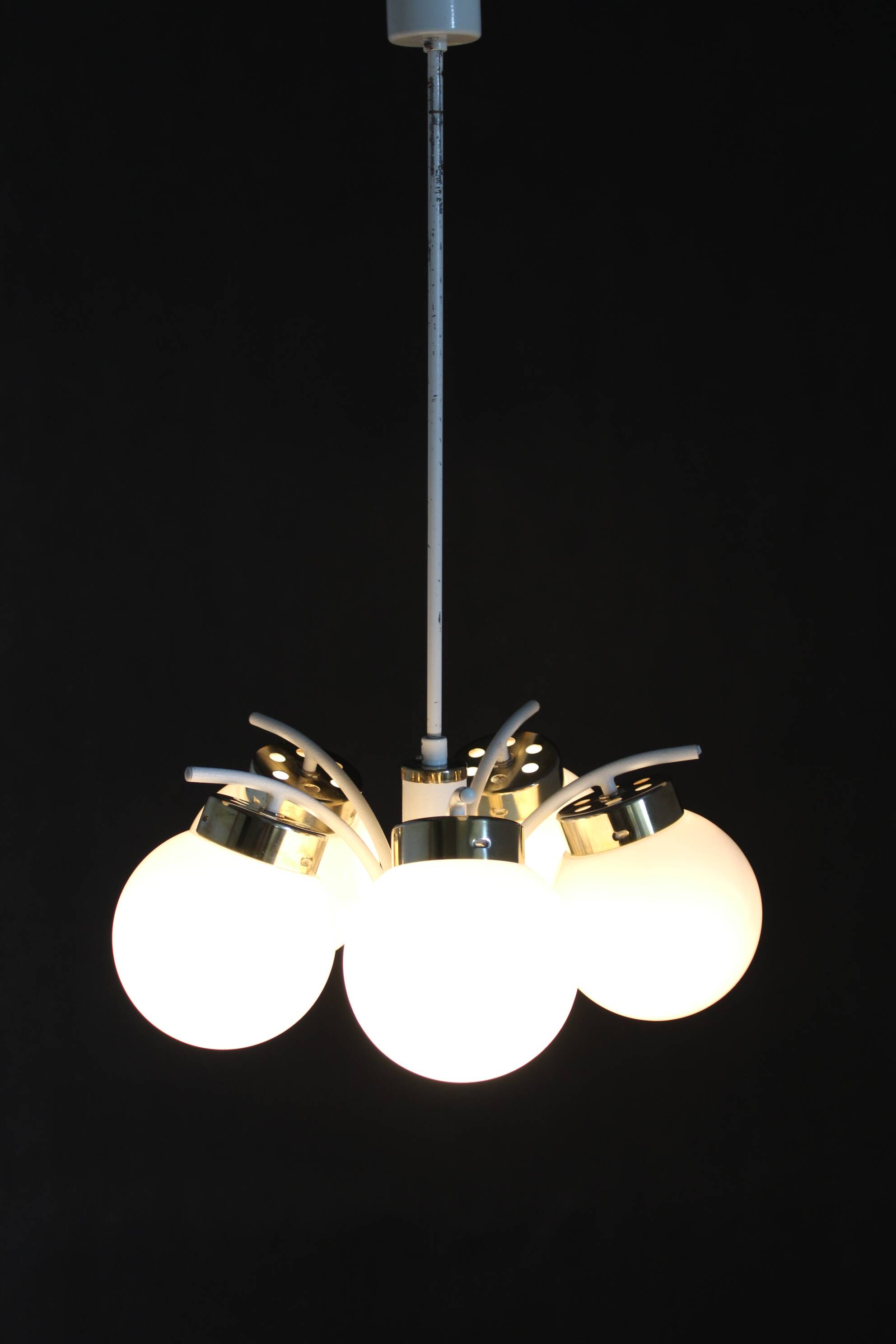 1970s Glass Chandelier by Instala Decin, Czechoslovakia