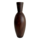 Ceramic vase painted brown (wood effect), elongated model