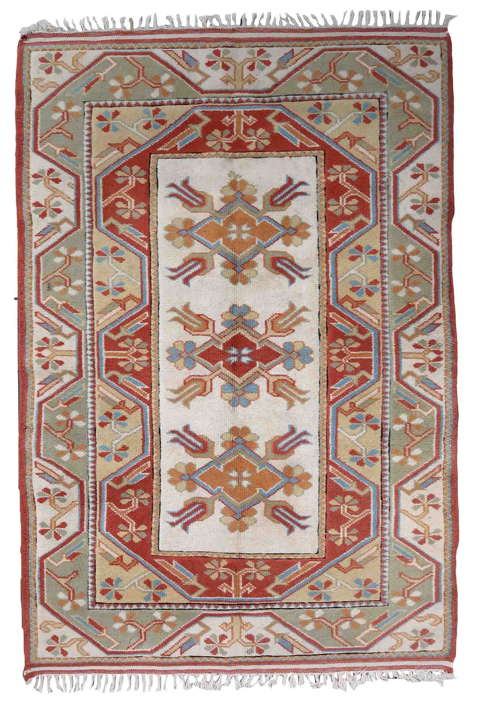 Vintage Turkish Kars handmade carpet 116cm x 175cm 1960s
