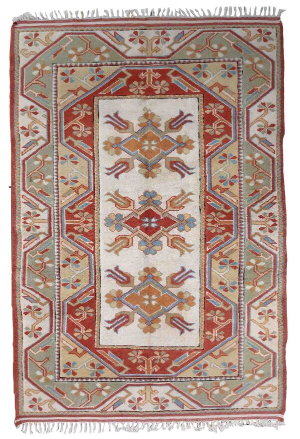 Vintage Turkish Kars handmade carpet 116cm x 175cm 1960s