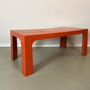Table basse vintage orange en plastique Space Age années 70