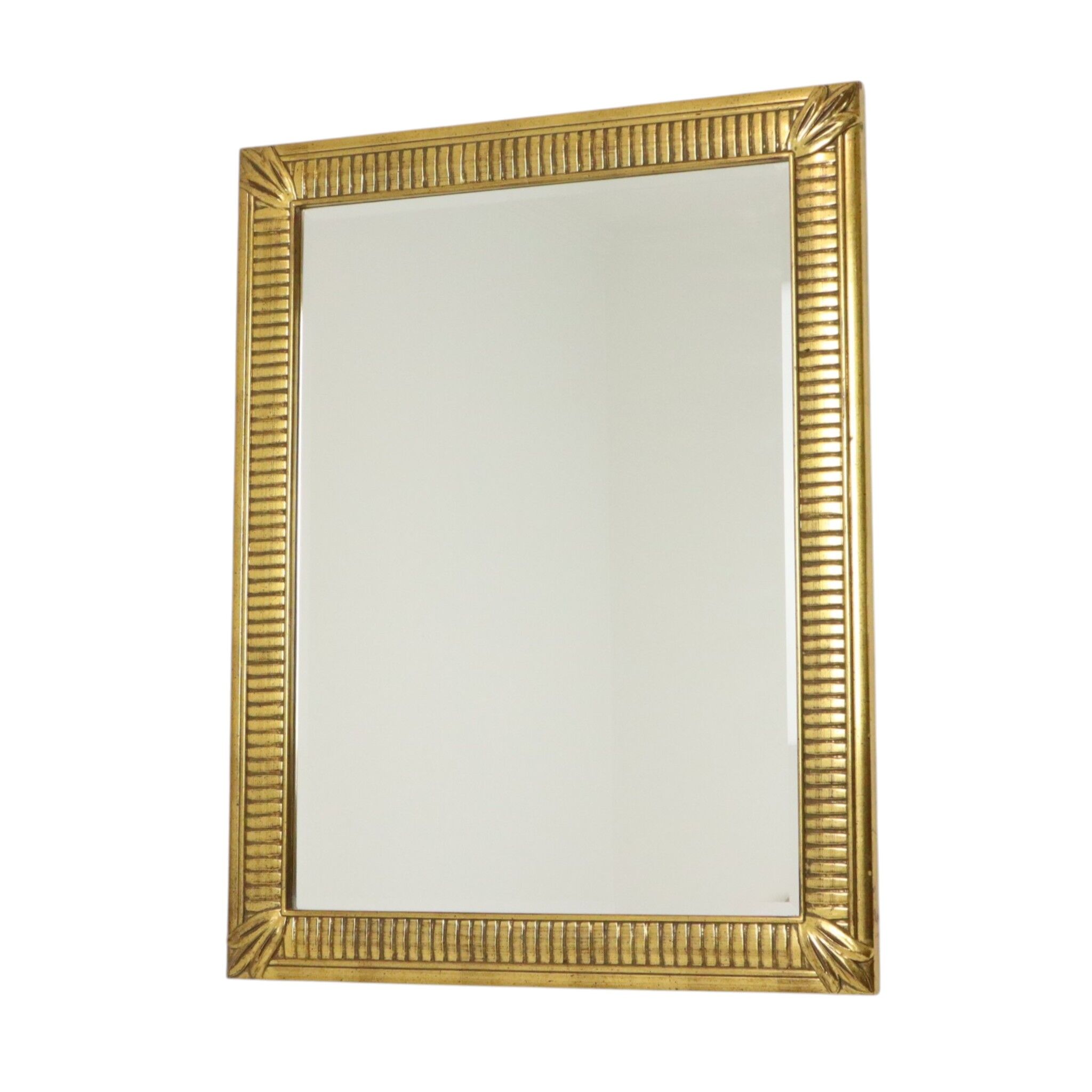 Miroir Deknudt en or Hollywood Regency biseauté 92 cm