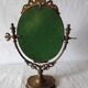 Psyche on foot brass mirror 28x39cm
