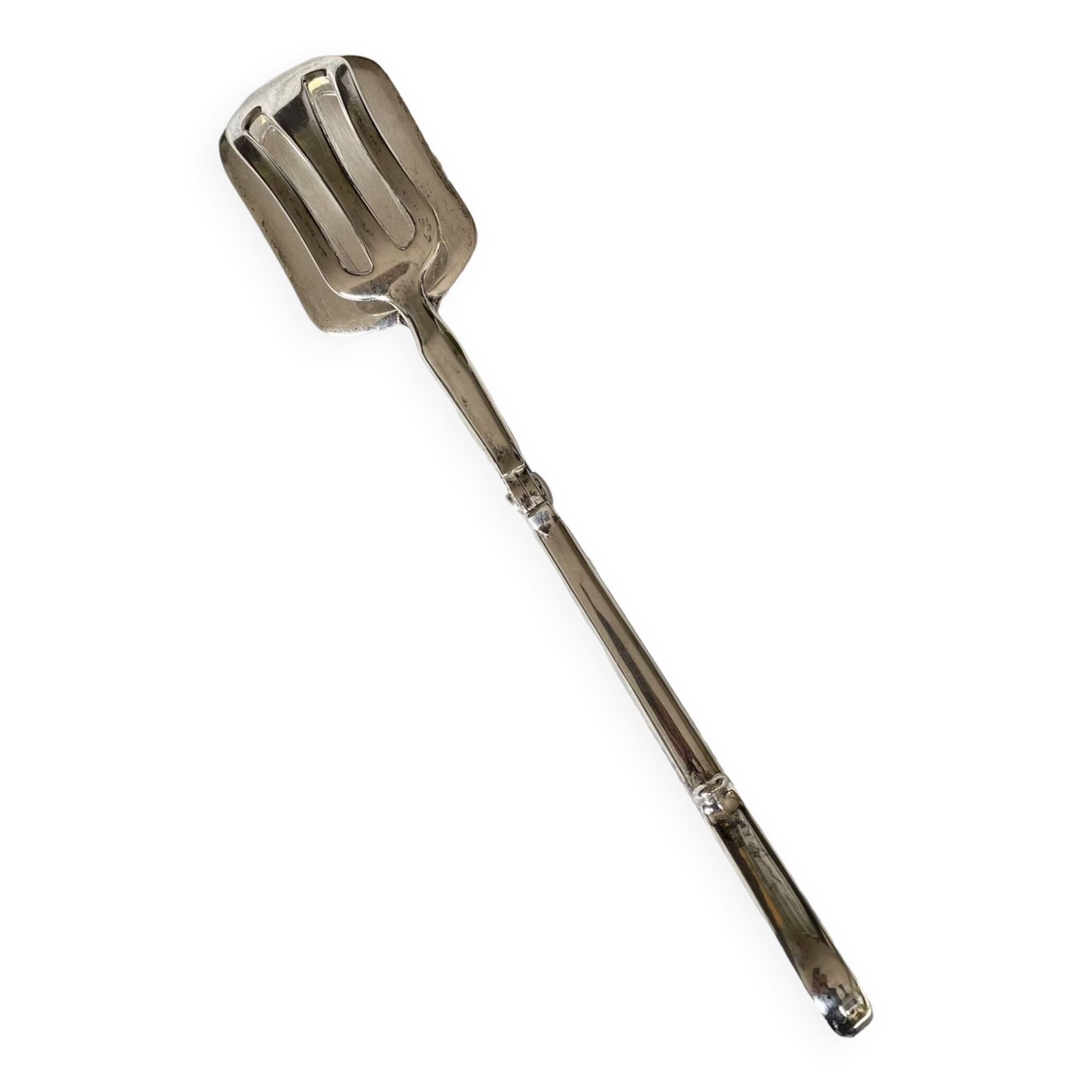 Vintage silver metal table service tongs tableware ACC-7081