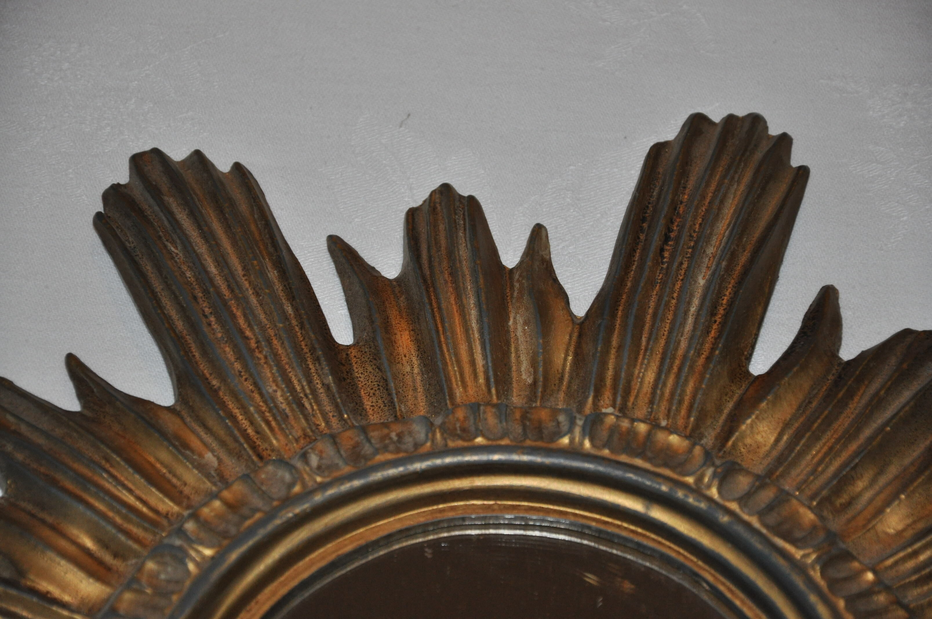 Golden sun mirror made in Italy 70