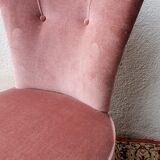 Powder pink velvet low chair