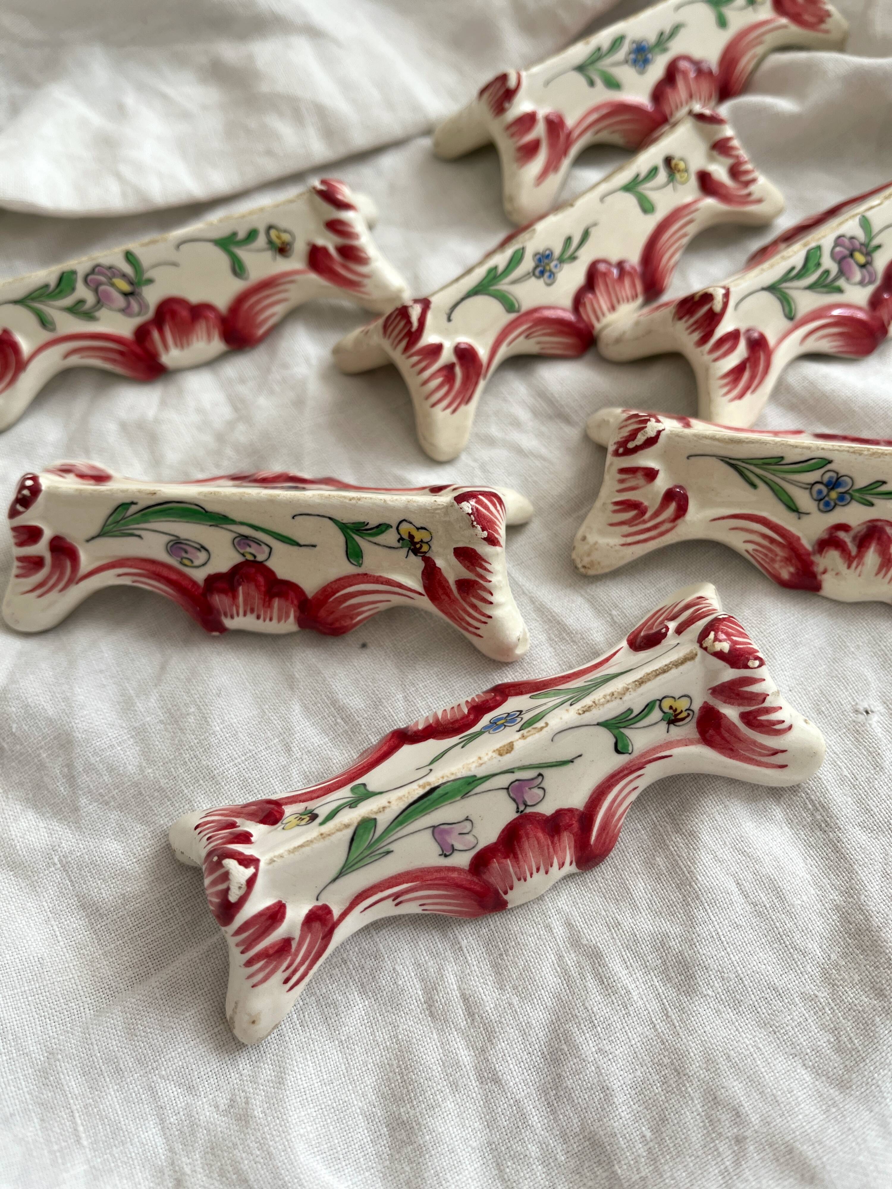 Painted earthenware knife holder Nans sous Sainte-Anne