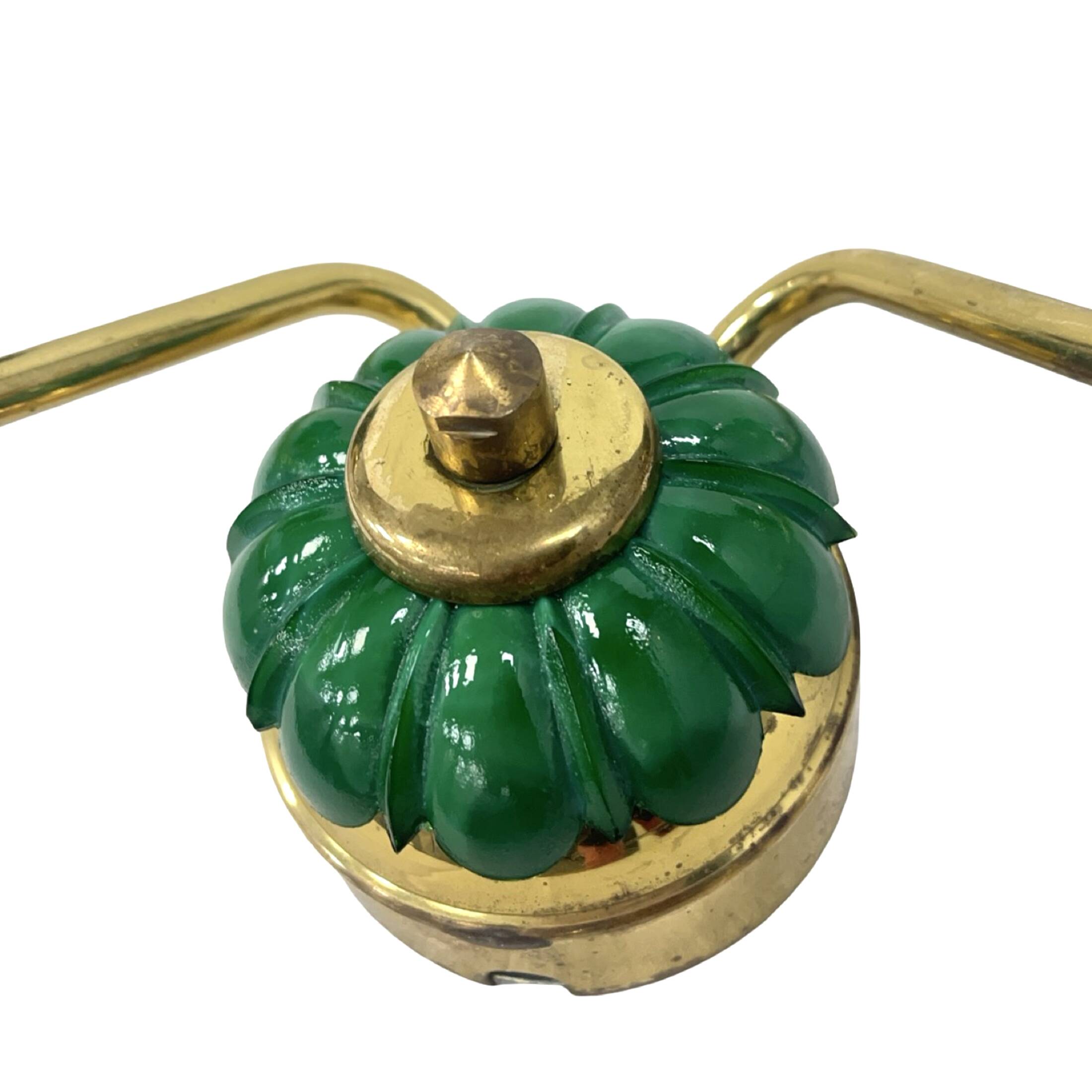 Preciosa double wall lamp | czechoslovakia 1980s | malachite glass | brass