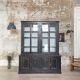 Display cabinet in patinated wood