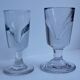 Duo of absinthe glasses thick bottoms artisanal manufacture late nineteenth century