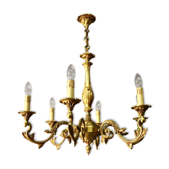 Bronze chandelier with 6 arms of light