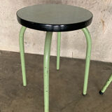 Pair of green Formica stools