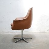 Vintage swivel desk chair in imitation leather