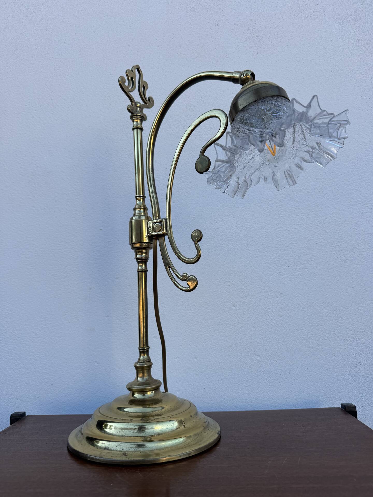 Swan neck brass lamp Art Nouveau