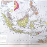 Vintage Map Indonesia Asia Archipelago 38x43cm from 1950