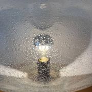 Mazzega Lampe Murano  Verre Puliginiso et inox 1971