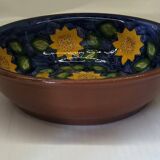 Portuguese ceramic dish decorated with sunflowers