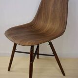 4 chairs in abs, wood and metal