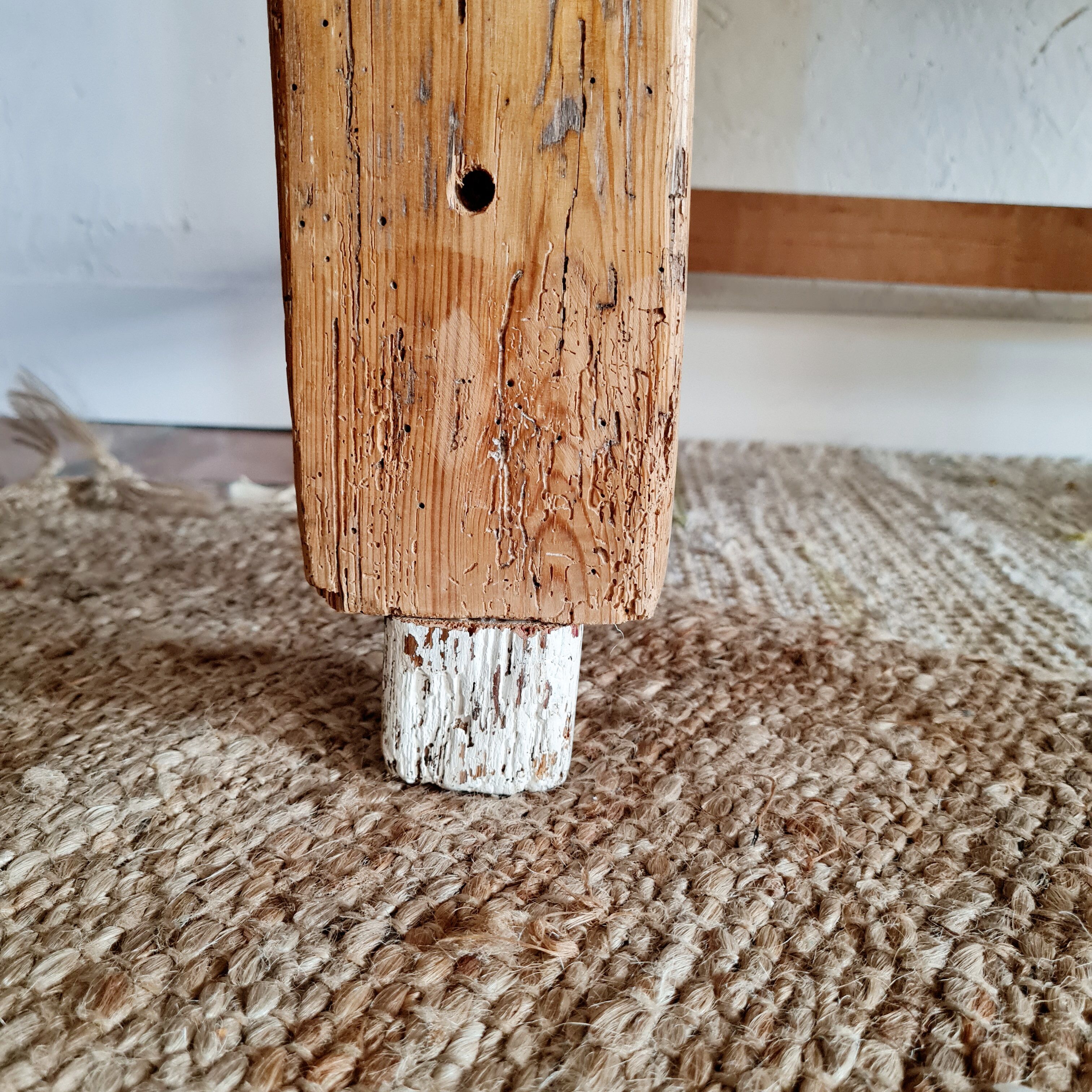 Table d'atelier bureau de métier en bois 1 tiroir plateau blanc