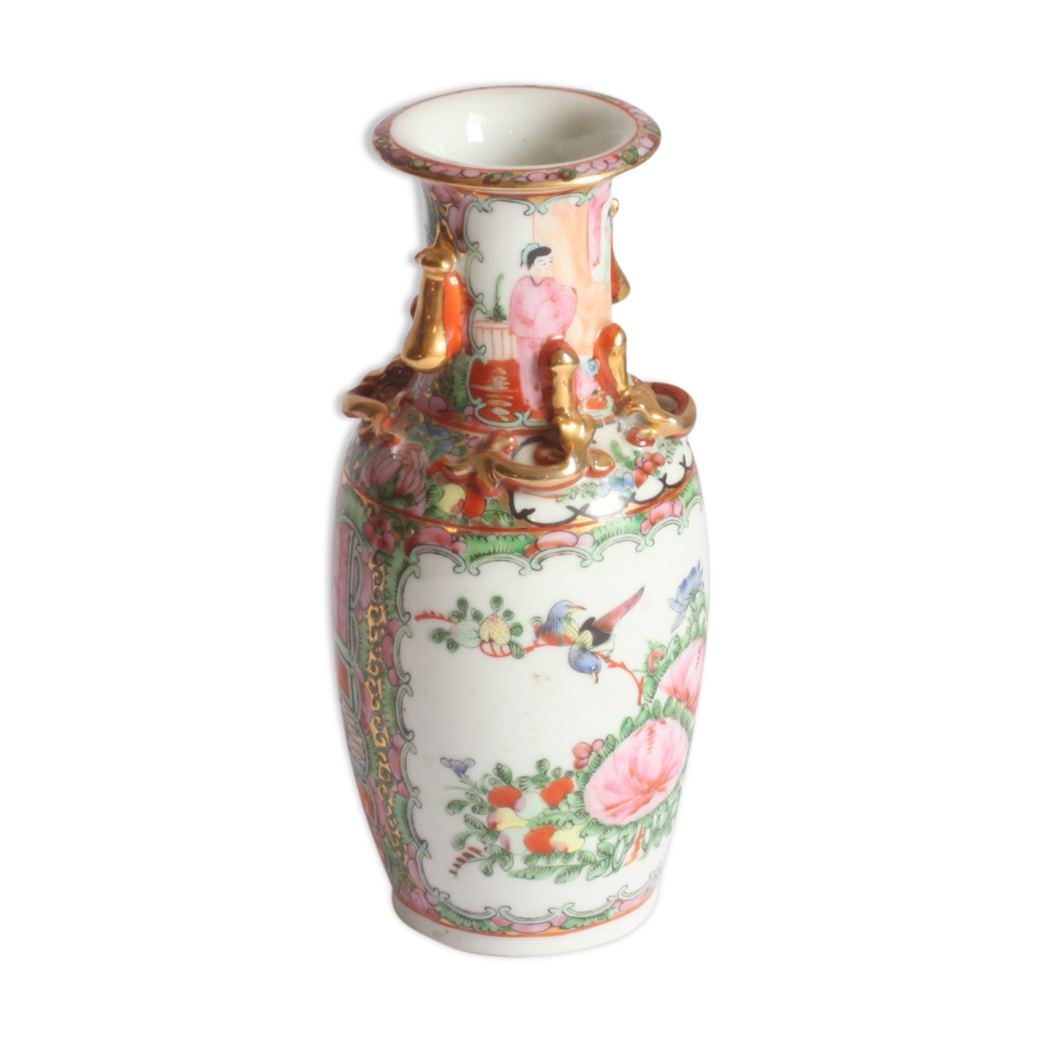 Chinese Canton rose medallion vase, 19th century