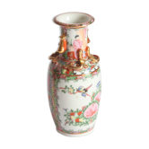 Vase médaillon rose de canton chinois, 19ème siècle