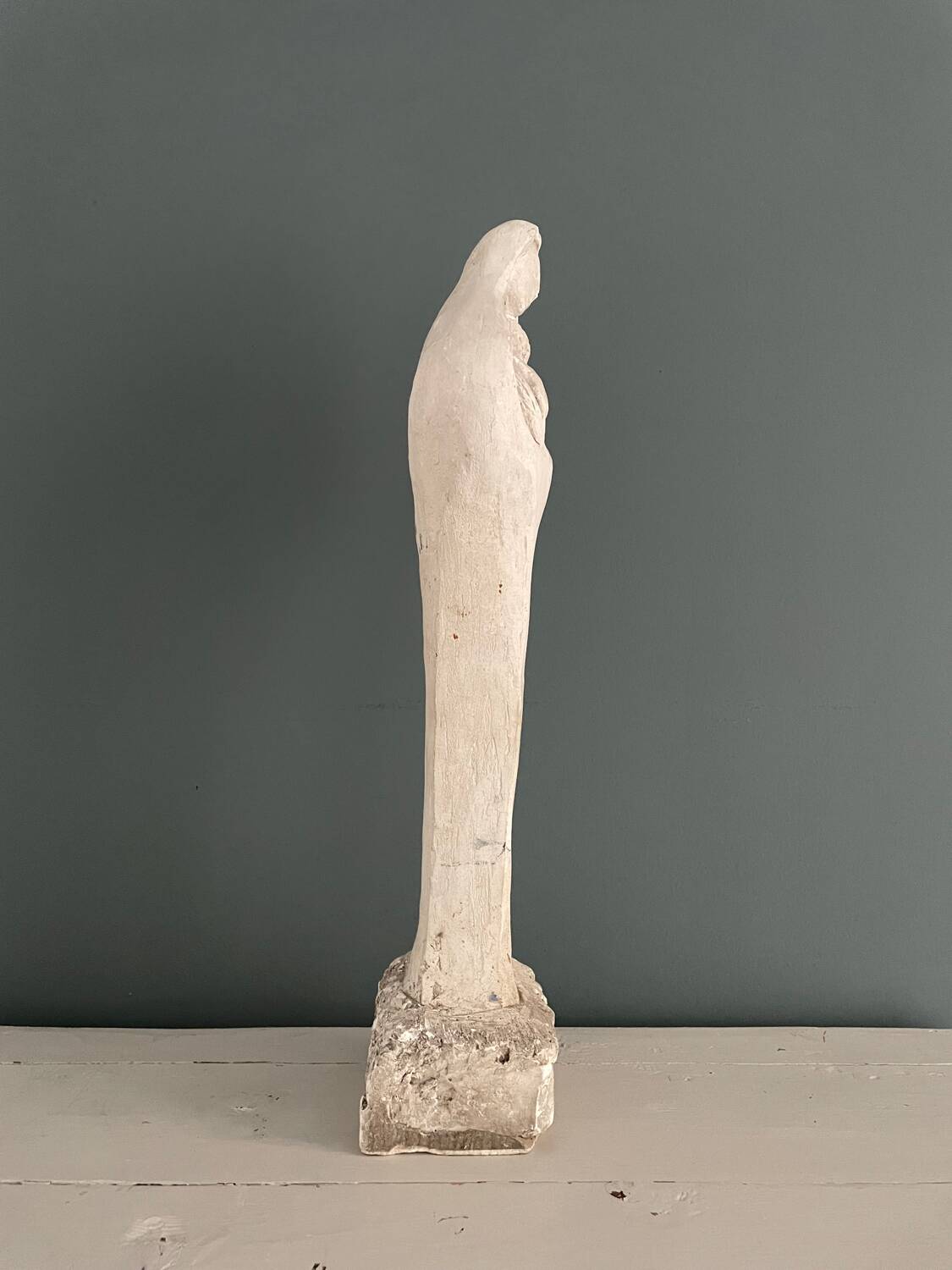 Virgin and child plaster sculpture