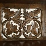Carved wooden wall shelf