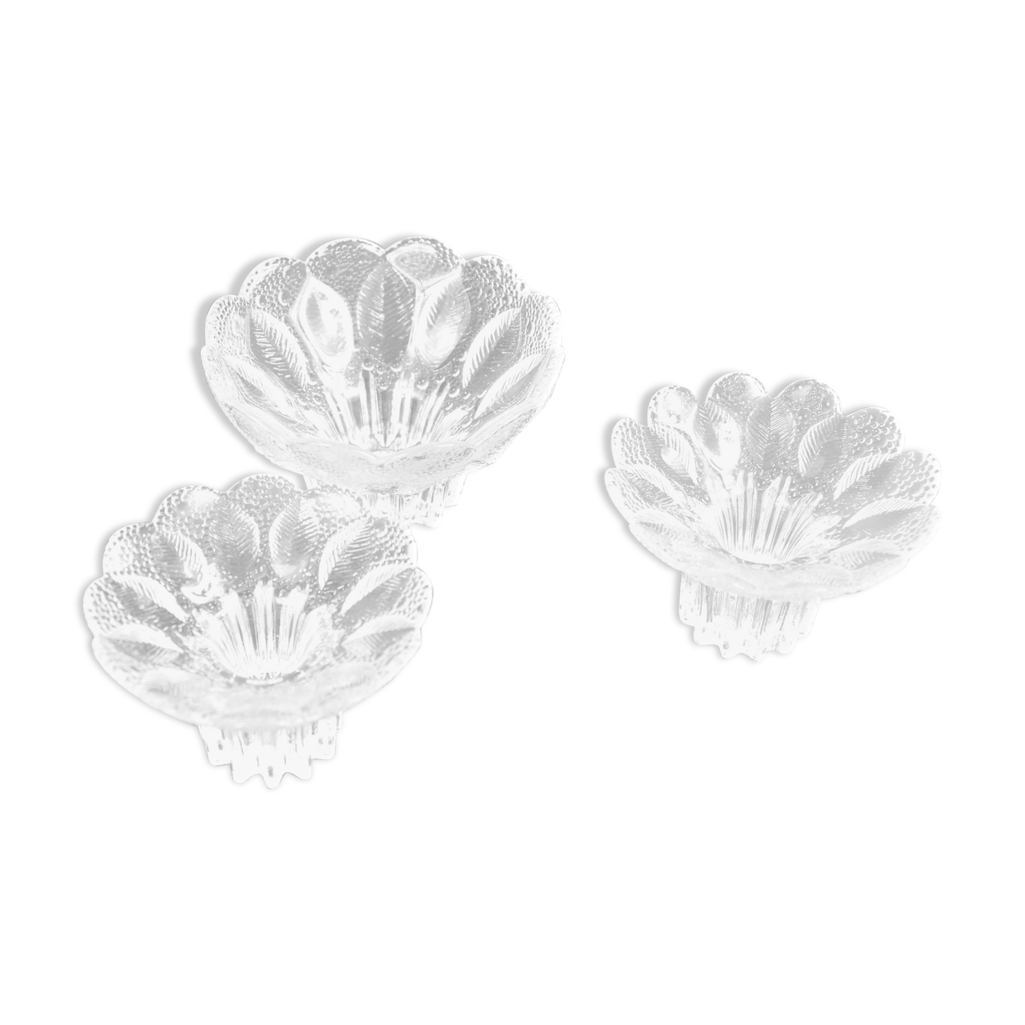 Set of 3 Lausitzer Glas candlesticks, Germany, 1980s