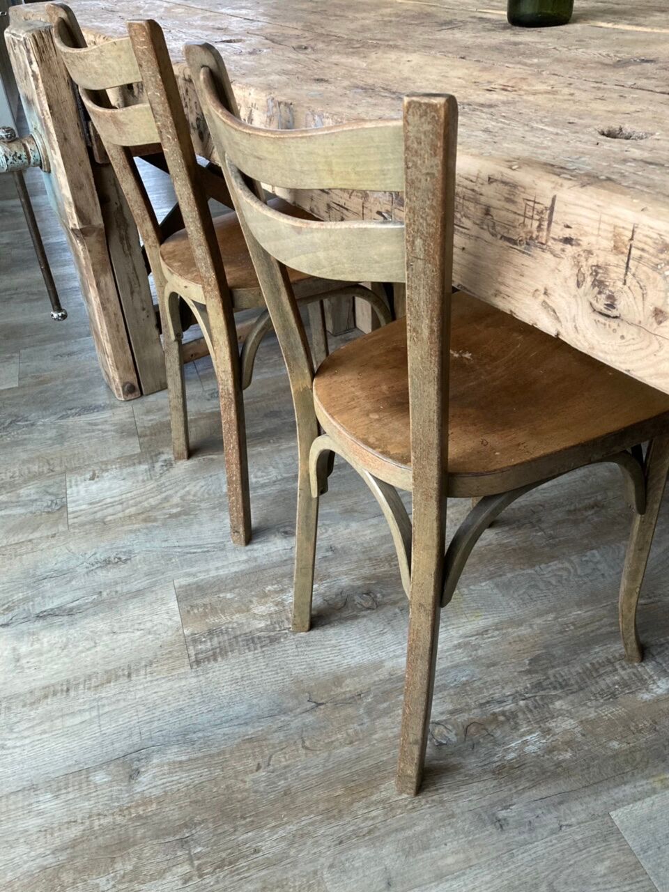 Set of 4 antique bistro chairs